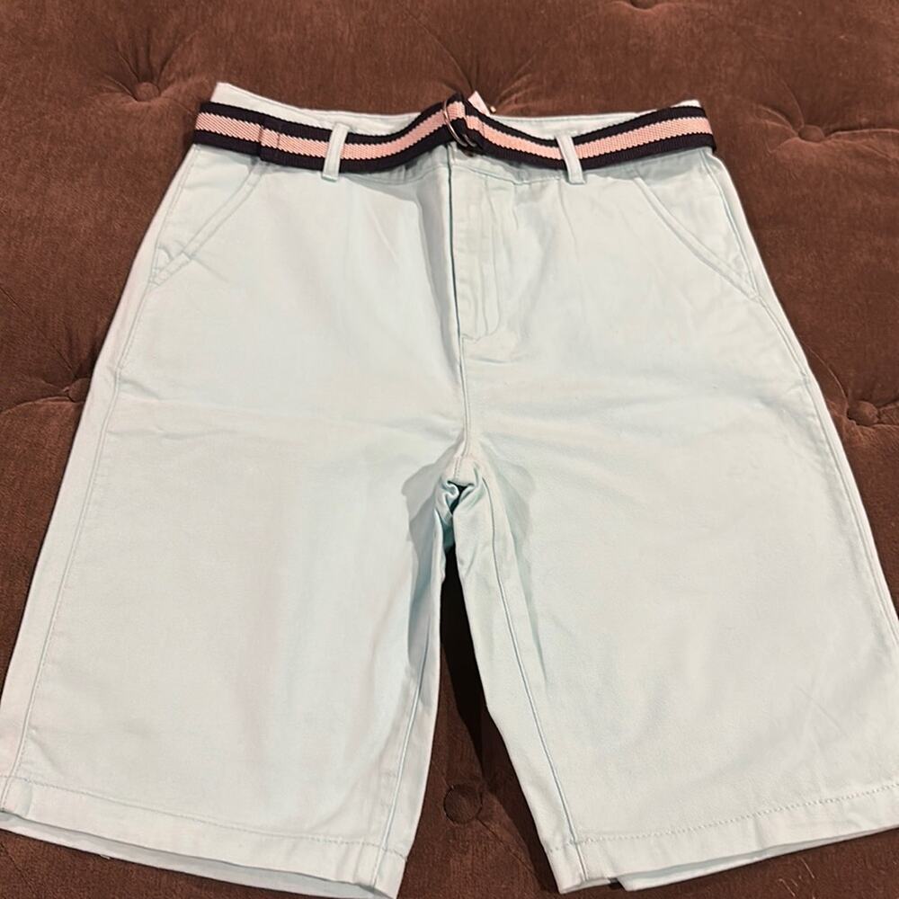 The children’s place boys belted woven chino shorts size 16 NWT